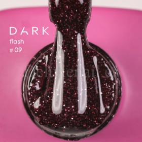Gel Polish Flash 09 DARK, esmalte reflectante borgoña oscuro, 10 ml