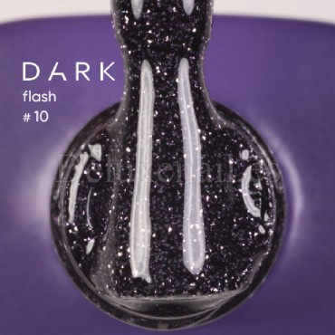 Gel Polish Flash 10 DARK, esmalte reflectante violeta oscuro, 10 ml