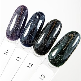 Gel Polish Flash 12 DARK, esmalte reflectante negro, 10 ml