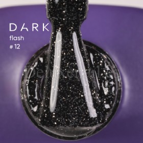Gel Polish Flash 12 DARK, esmalte reflectante negro, 10 ml
