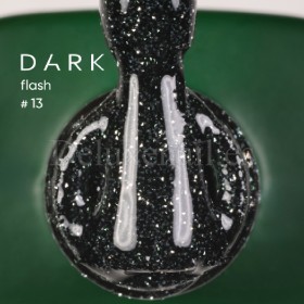 Gel Polish Flash 13 DARK, esmalte reflectante verde oscuro, 10 ml