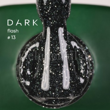 Gel Polish Flash 13 DARK, esmalte reflectante verde oscuro, 10 ml