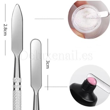 Espátula doble de acero inoxidable