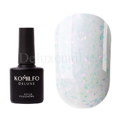 Aurora Base 02 Komilfo, Blanco traslúcido con trozos de foil, 8 ml