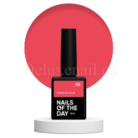 Vitrage gel polish 02 NAILSOFTHEDAY, Rojo Vitral (traslúcido), 10 ml