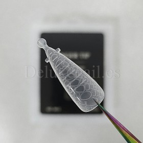 Tips dual system Snake Finger tip plastic form NO.6-2, 120 uds, 10 medidas, patrón serpiente