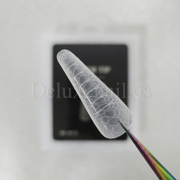 Tips dual system Snake Finger tip plastic form NO.11-2, 120 uds, 10 medidas, patrón serpiente