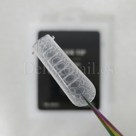 Tips dual system Snake Finger tip plastic form NO.15-2, 120 uds, 10 medidas, patrón serpiente