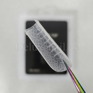 Tips dual system Snake Finger tip plastic form NO.15-2, 120 uds, 10 medidas, patrón serpiente