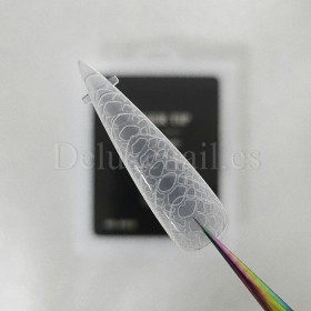 Tips dual system Snake Finger tip plastic form NO.16-2, 120 uds, 10 medidas, patrón serpiente