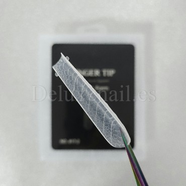 Tips dual system Snake Finger tip plastic form NO.17-2, 120 uds, 10 medidas, patrón serpiente