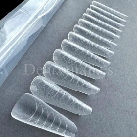 Tips dual system Snake Finger tip plastic form NO.21-2, 120 uds, 10 medidas, patrón serpiente