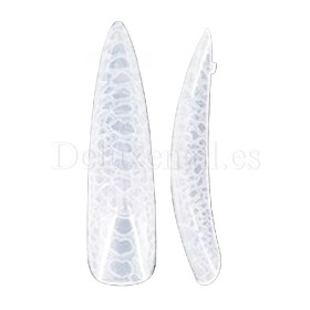 Tips dual system Snake Finger tip plastic form NO.21-2, 120 uds, 10 medidas, patrón serpiente