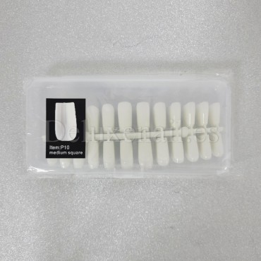 Tips de gel P10, Medium Square, 240 uds, 12 medidas