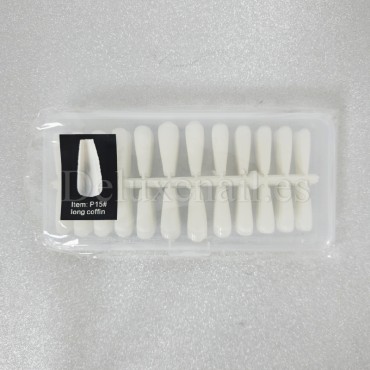 Tips de gel P15, Long Coffin, 240 uds, 12 medidas