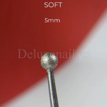 Fresa Roja Bola NAILSOFTHEDAY, Ø5 mm, grano suave