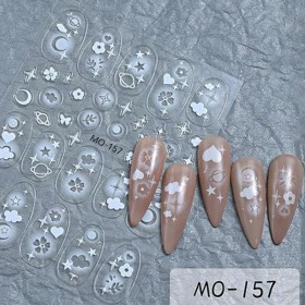 Pegatina adhesiva MO-157, blanco