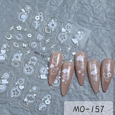 Pegatina adhesiva MO-157, blanco