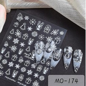 Pegatina adhesiva MO-174, blanco