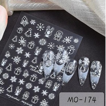 Pegatina adhesiva MO-174, blanco