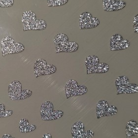 Pegatina adhesiva JO-0001, Corazones, plata reflectante