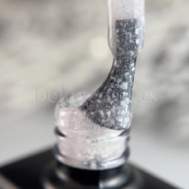 Potal Base 33 NAILSOFTHEDAY, base decorativa, transparente con micro brillo reflectante y trozos de foil blanco, 10 ml