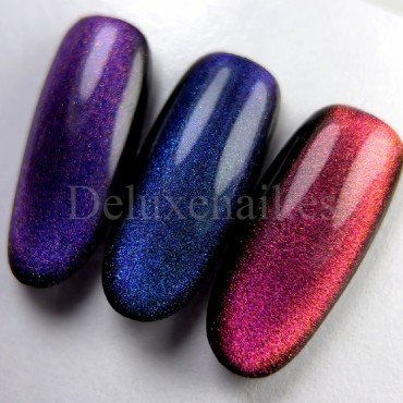 Gel Polish Cat Eye 19 DARK, esmalte semipermanente azul violeta camaleón, 6 ml