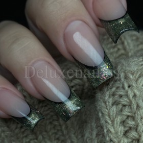 Mystery Cat 01 DE LA RO, esmalte permanente ojo de gato con trozos de foil multicolor, oro blanco, 10 ml