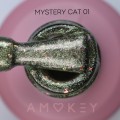 Mystery Cat 01 DE LA RO, esmalte permanente ojo de gato con trozos de foil multicolor, oro blanco, 10 ml