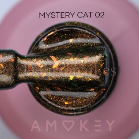 Mystery Cat 02 DE LA RO, esmalte permanente ojo de gato con trozos de foil multicolor, marrón, 10 ml
