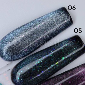 EsMystery Cat 04 DE LA RO, esmalte permanente ojo de gato con trozos de foil multicolor, rosa, 10 ml