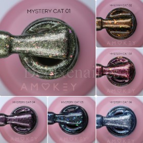 Mystery Cat 05 DE LA RO, esmalte permanente ojo de gato con trozos de foil multicolor, morado, 10 ml
