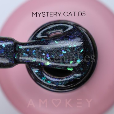 Mystery Cat 05 DE LA RO, esmalte permanente ojo de gato con trozos de foil multicolor, morado, 10 ml