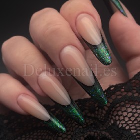 Mystery Cat 05 DE LA RO, esmalte permanente ojo de gato con trozos de foil multicolor, morado, 10 ml