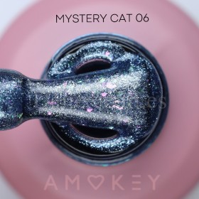 Mystery Cat 06 DE LA RO, esmalte permanente ojo de gato con trozos de foil multicolor, azul, 10 ml