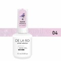 Base New France Shimmer 04 DE LA RO, base camuflaje, violeta claro con micro brillo, 15 ml