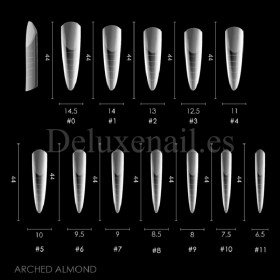 Dual Form Arched Almond D26 DE LA RO, 120 uds