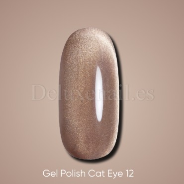 Gel Polish Cat Eye 12 DARK, esmalte semipermanente oro blanco, 6 ml