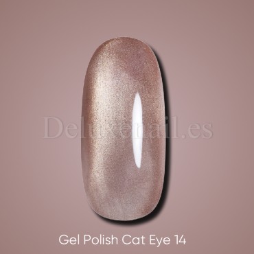 Gel Polish Cat Eye 14 DARK, esmalte semipermanente dorado, 6 ml