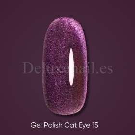 Gel Polish Cat Eye 15 DARK, esmalte semipermanente violeta, 6 ml