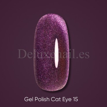 Gel Polish Cat Eye 15 DARK, esmalte semipermanente violeta, 6 ml