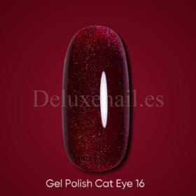 Esmalte permanente Cat Eye 16 Dark, Rojo frambuesa, 6 ml