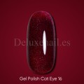 Gel Polish Cat Eye 16 DARK, esmalte semipermanente rojo frambuesa, 6 ml