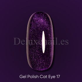 Gel Polish Cat Eye 17 DARK, esmalte semipermanente morado, 6 ml