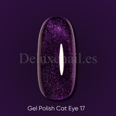 Gel Polish Cat Eye 17 DARK, esmalte semipermanente morado, 6 ml