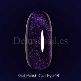Gel Polish Cat Eye 18 DARK, esmalte semipermanente azul, 6 ml