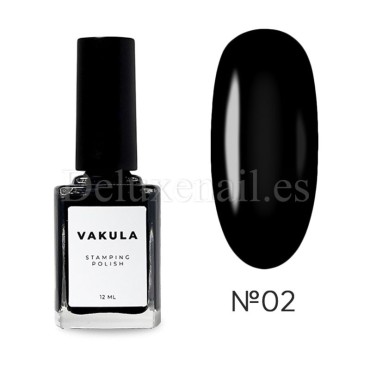 Esmalte Stamping Vakula 02, Negro, 8 ml