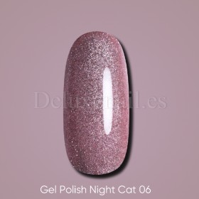 Gel Polish Night Cat 06 DARK, esmalte reflectante beige, 6 ml
