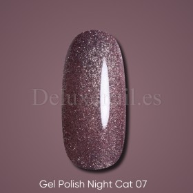Gel Polish Night Cat 07 DARK, esmalte reflectante rosa, 6 ml