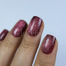 Gel Polish Night Cat 08 DARK, esmalte reflectante rojo frambuesa, 6 ml